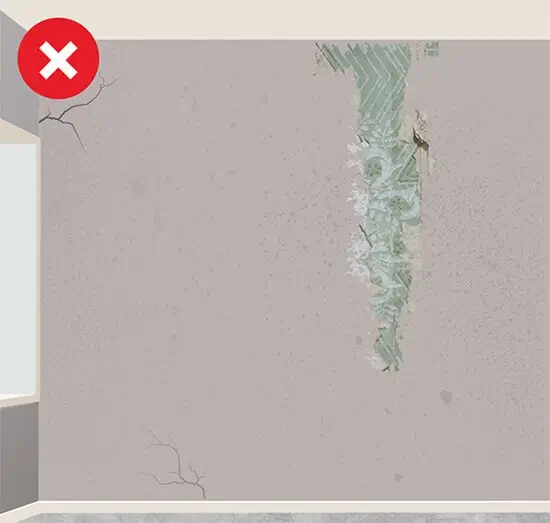 Verkeerde voorbereiding fotobehang