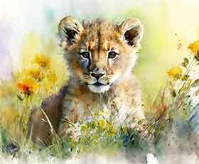 Rollo Safari-Tiere in Aquarell