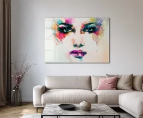 Acrylglasbilder Aquarell Gesicht