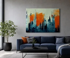 Acrylglasbilder Aquarellmalerei Wolkenkratzer