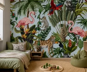 Fototapete Dschungelmuster fürs Kinderzimmer