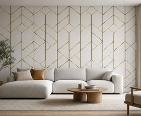 Fototapete Goldene abstrakte geometrische Muster