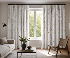 Gardinen Goldene abstrakte geometrische Muster