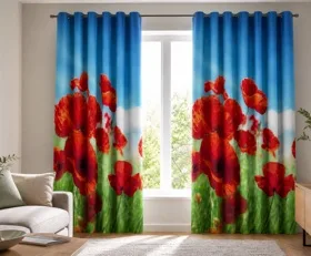 Gardinen Mohnblumen