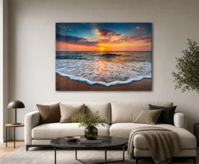Acrylglasbilder Sonnenuntergang am Strand