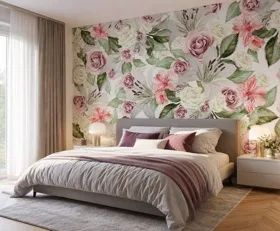 Fototapete Vintage-Blumenmuster