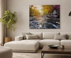 Acrylglasbilder Waldfluss