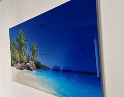Acrylglasbilder Strand auf Praslin auf den Seychellen