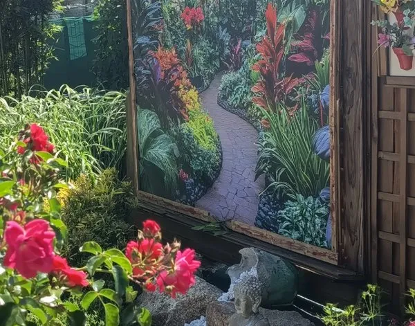 Gartenposter Gartenposter Exotischer Garten mit seltenen Blüten — Inspiration unserer Kunden