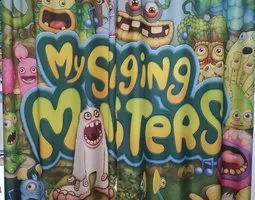 Gardinen Bunte Monsterfiguren mit Musiknoten