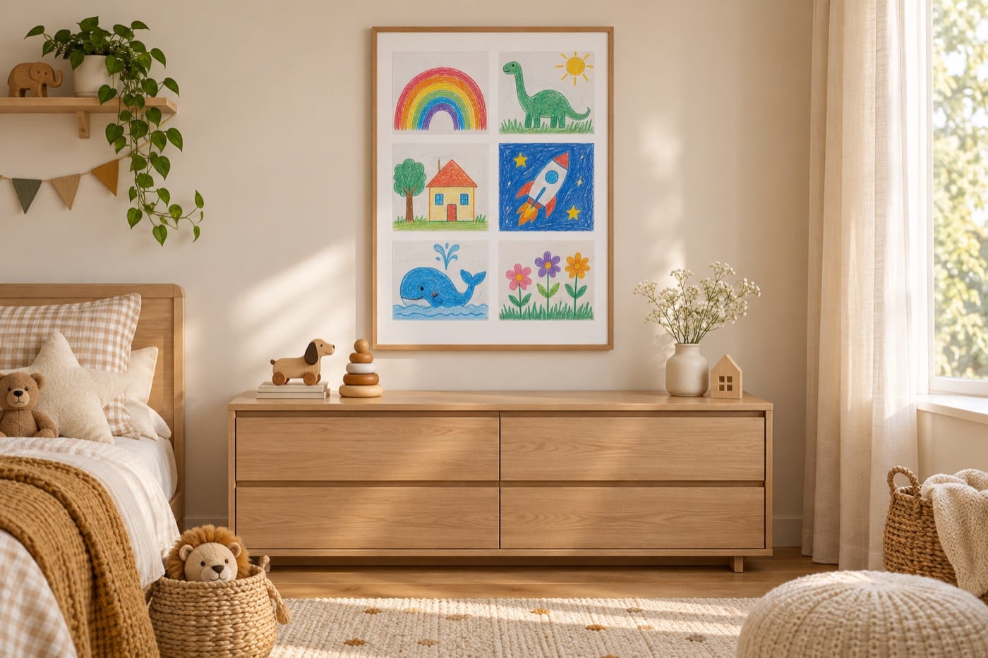 Poster mit Kinderzeichnungen